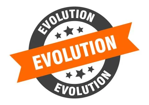 Evolution sign. evolution round ribbon sticker. evolution tag Stock Illustration