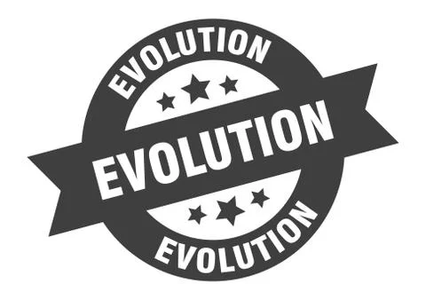 Evolution sign. evolution round ribbon sticker. evolution tag Stock-Illustration