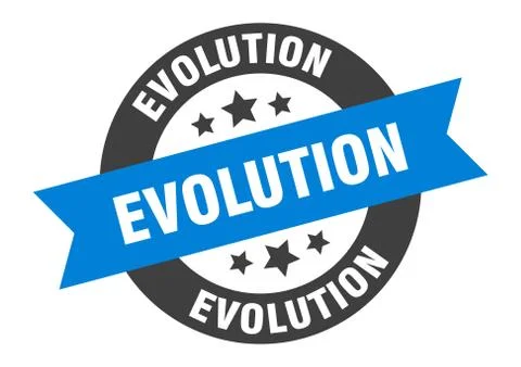 Evolution sign. evolution round ribbon sticker. evolution tag Stock Illustration