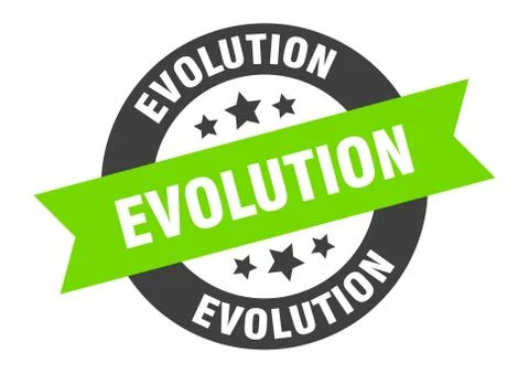 Evolution sign. evolution round ribbon sticker. evolution tag 스톡 일러스트