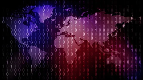 Evolution of software engineering computer code and binary numbers in cyber Stock Footage 255281996