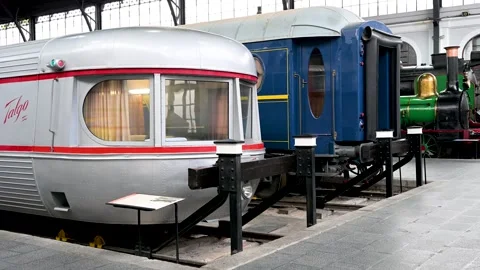 The evolution of Spanish railway heritage: from steam engine to modern Talgo at Stock Footage 310382659