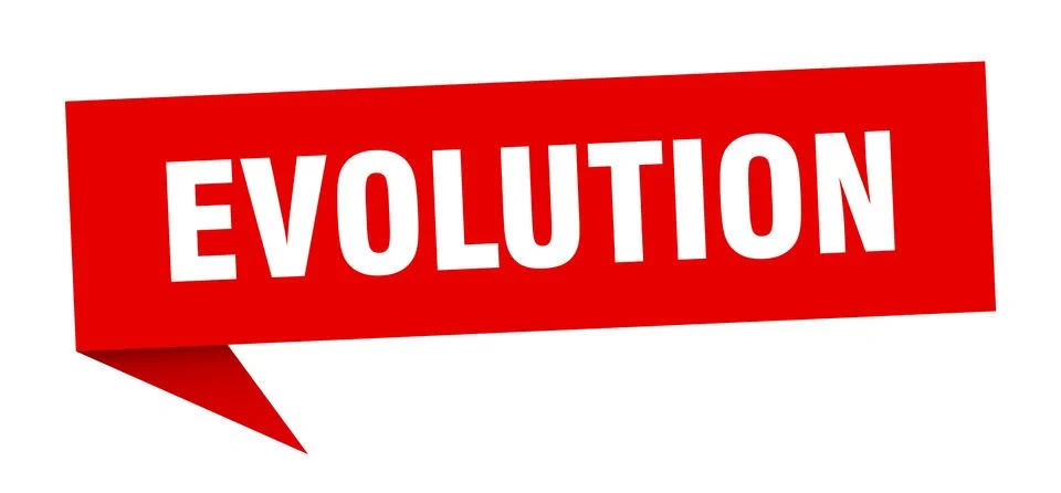 Evolution speech bubble. evolution ribbon sign. evolution banner Stock Illustration