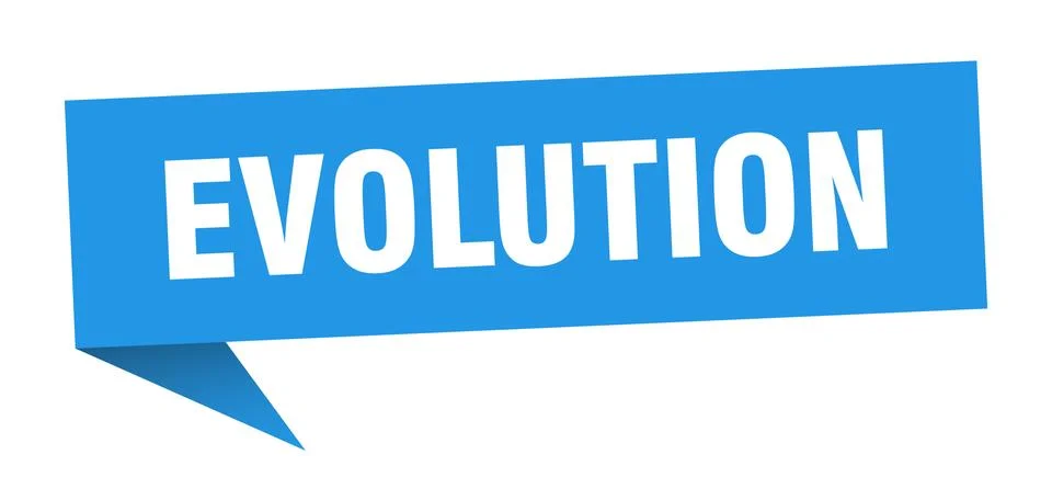 Evolution speech bubble. evolution ribbon sign. evolution banner Stock Illustration