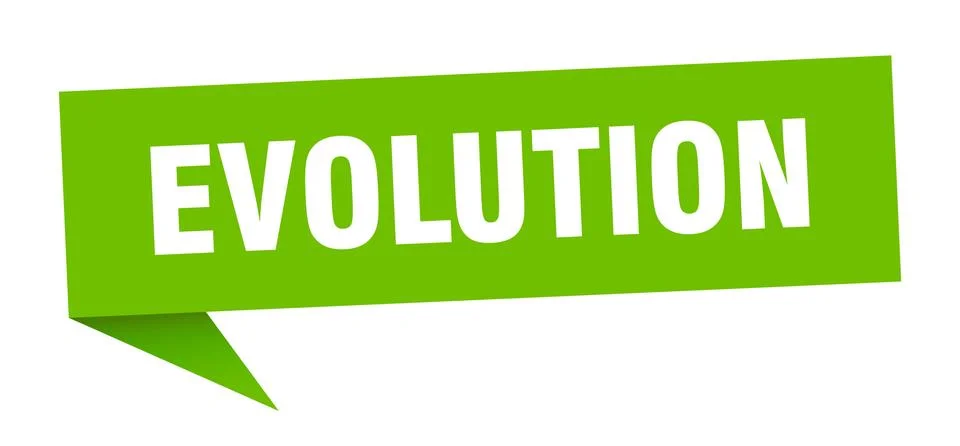 Evolution speech bubble. evolution ribbon sign. evolution banner Stock Illustration