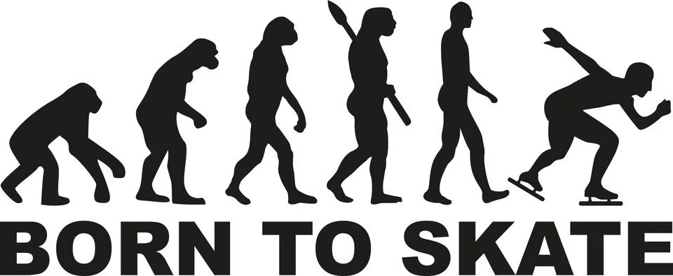 Evolution speed skating born to skate 스톡 일러스트