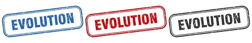 Evolution square isolated sign set. evolution stamp Stock Illustration