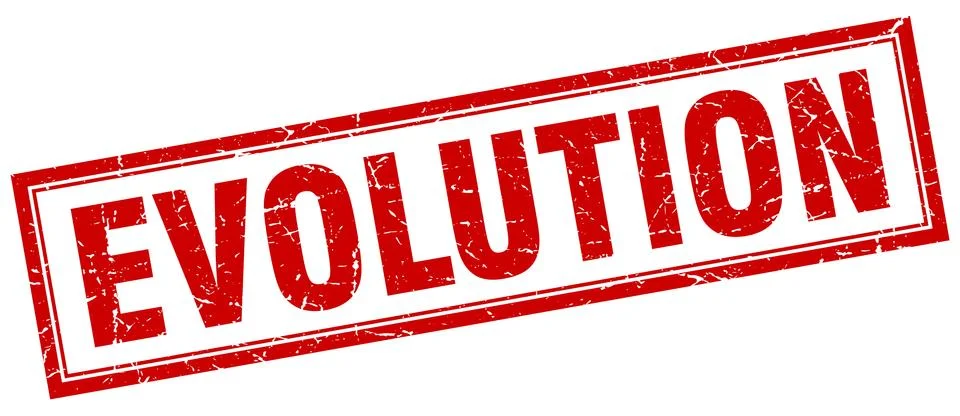 Evolution square stamp Stock Illustration