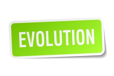 Evolution square sticker on white Illustrazione stock