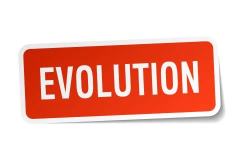 Evolution square sticker on white Stock Illustration