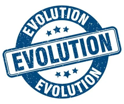 Evolution stamp. evolution label. round grunge sign 스톡 일러스트