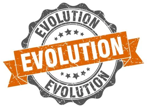 Evolution stamp. sign. seal Stock Illustration