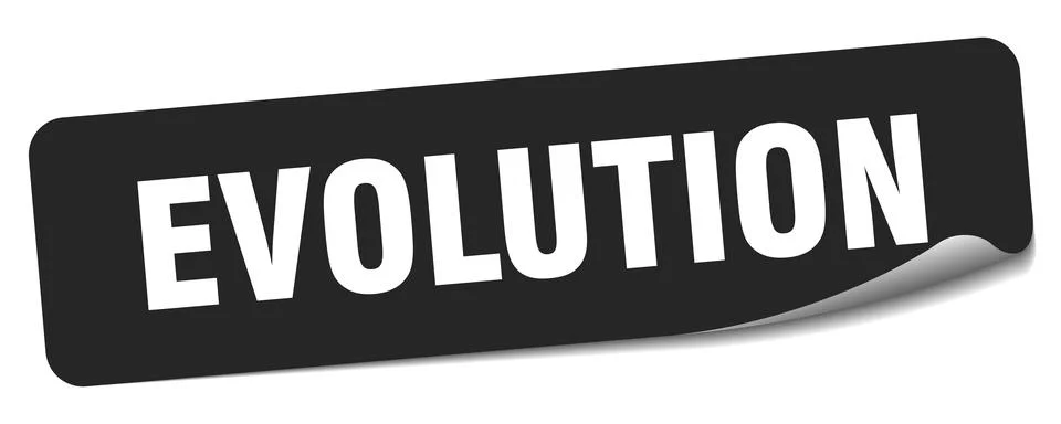Evolution sticker. evolution label Illustrazione stock