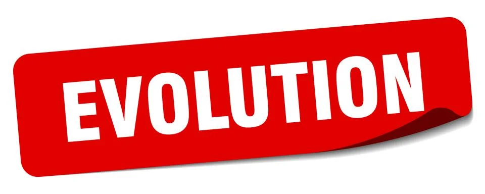 Evolution sticker. evolution label Stock Illustration