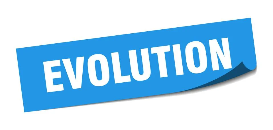 Evolution sticker. evolution square sign. evolution. peeler Stock Illustration
