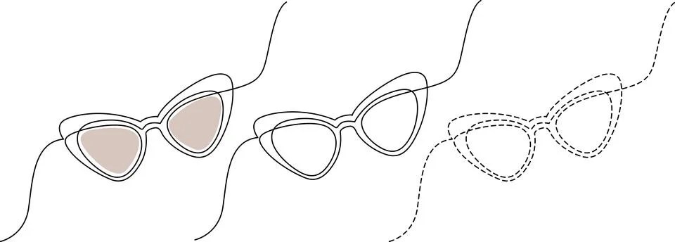 Evolution of stylish sunglasses designs from classic to modern variations V.. Stock-Illustration