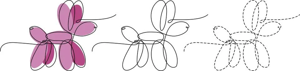 Evolution of stylized butterfly illustrations from filled to outlined desig.. Stock Illustration