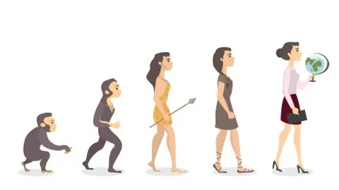 Evolution of teacher. Stock Illustration