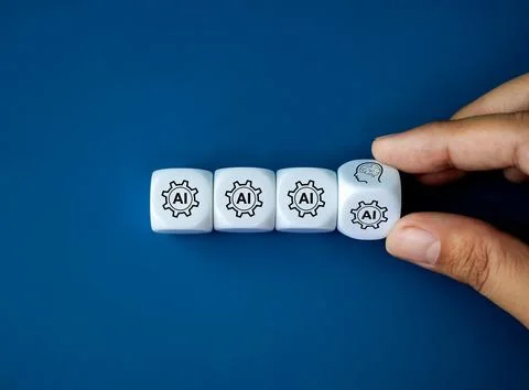 Evolution technology of artificial intelligence concept. AI management icon.. Foto stock