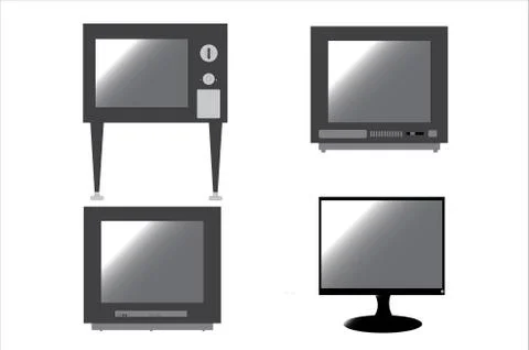 Evolution of television Stock Illustration