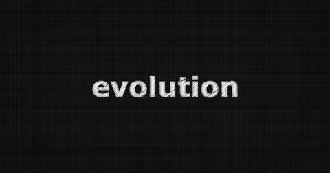 EVOLUTION text on board Stock Illustration
