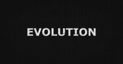 EVOLUTION text on board Illustrazione stock