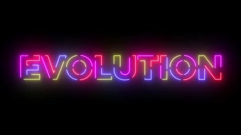 Evolution text. Laser vintage effect. Infinite loopable 4K animation Stock Footage 244993014