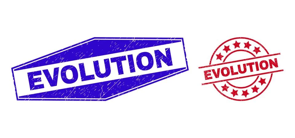EVOLUTION Textured Stamp Seals in Circle and Hexagonal Shapes イラスト素材