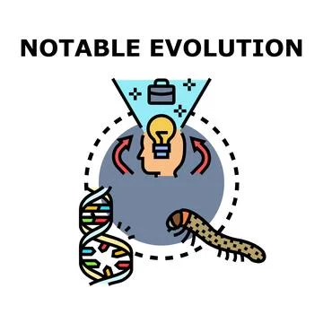 Evolution of thought and genetic development process Stock Illustration