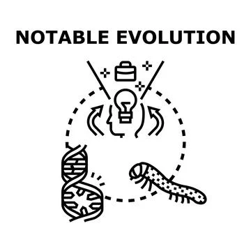 Evolution of thought and genetic development process Stock Illustration