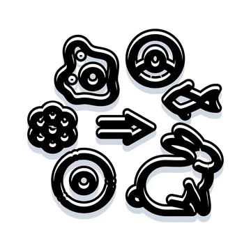 Evolution timeline of life forms with icons Stock Illustration