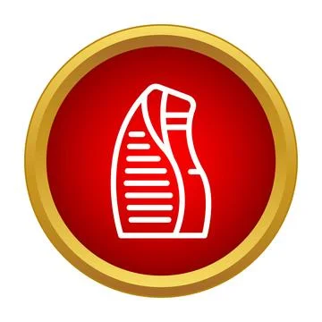 Evolution tower icon in red circle button Stock Illustration
