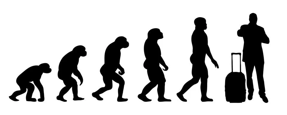 Evolution travel Stock Illustration