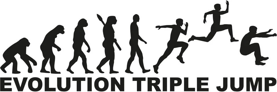 Evolution Triple jump Dreisprung イラスト素材
