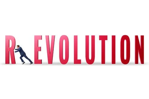 Evolution turning into revolution concept 스톡 사진