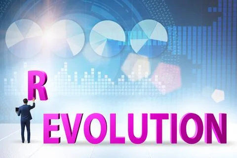 Evolution turning into revolution concept Foto stock