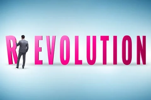 Evolution turning into revolution concept 写真素材