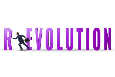 Evolution turning into revolution concept 스톡 사진