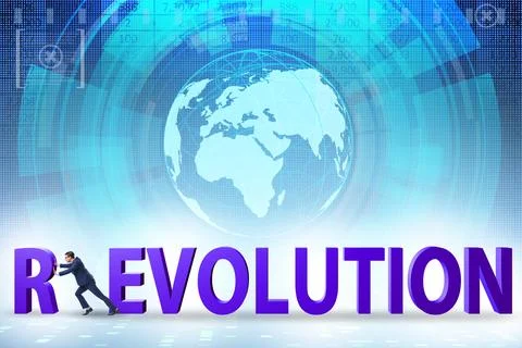 Evolution turning into revolution concept Foto stock