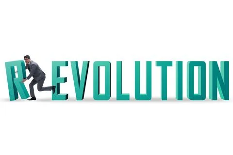 Evolution turning into revolution concept Foto stock