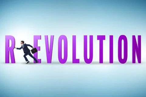Evolution turning into revolution concept 스톡 사진