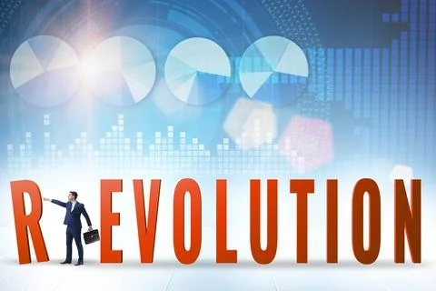 Evolution turning into revolution concept 스톡 사진