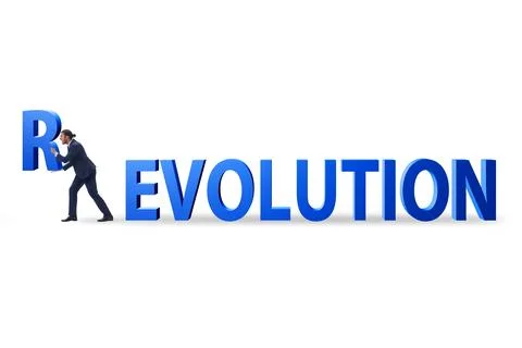 Evolution turning into revolution concept 库存照片