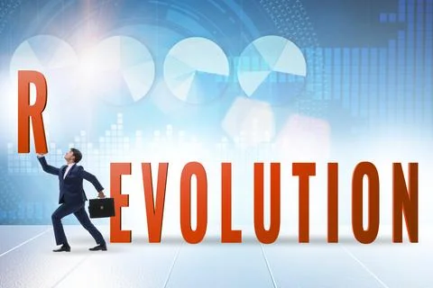 Evolution turning into revolution concept 库存照片