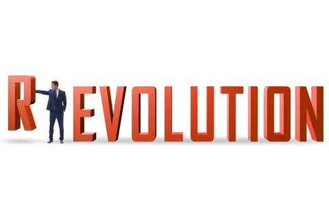 Evolution turning into revolution concept 스톡 사진