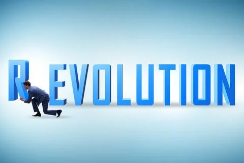 Evolution turning into revolution concept 写真素材