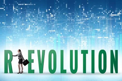 Evolution turning into revolution concept 写真素材