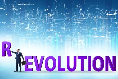 Evolution turning into revolution concept Foto stock