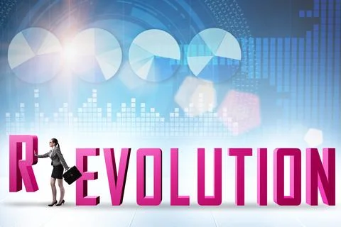 Evolution turning into revolution concept 스톡 사진