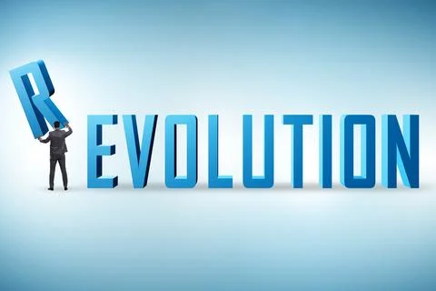 Evolution turning into revolution concept 스톡 사진